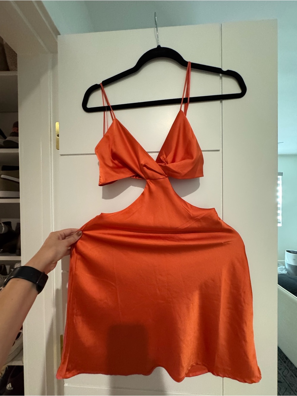 NWTs Orange Satin Mini Dress